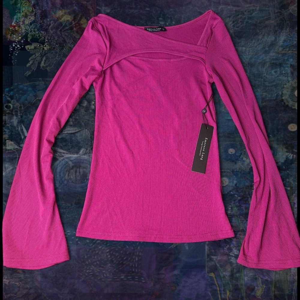 Elegant Fuchsia Emerson Lang Long Sleeve Top (NWT)